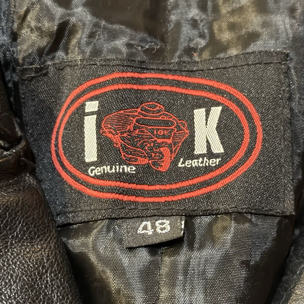 Indian Motorcycle IK Genuine Leather Jacket Size 48 Black Biker Cruiser Patch - Picture 8 of 8